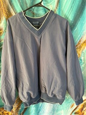 Men's V-Neck Pullover Sweater in Dusty Blue